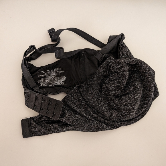 Marled Grey & Black Unlined Semi Demi Victoria's Secret Bra - 32DD - Picture 2 of 4